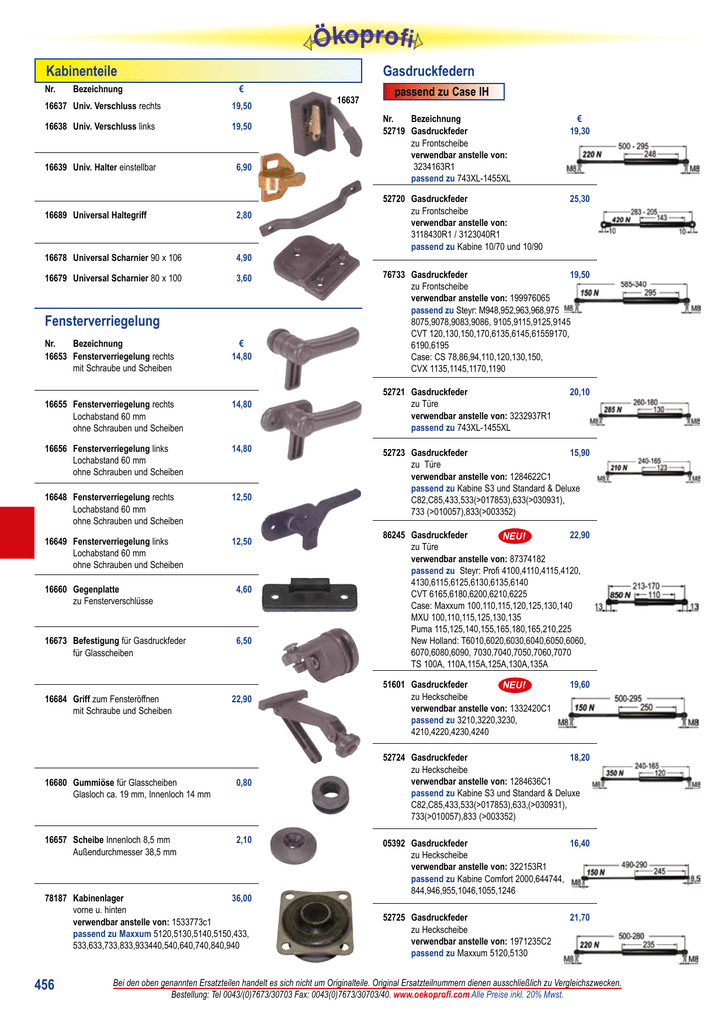 Steyr CVT 120 Gasdruckdämpfer Dachluke für Case IH CS78-150  CVX120-170 